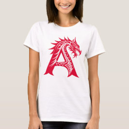 ドラゴン風の文字A、ドラゴンアルファベット、モノグラム Tシャツ