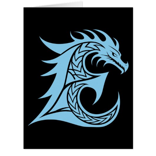 ドラゴン風の文字E、ドラゴンアルファベット、モノグラム (正面)