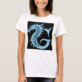 ドラゴン風の文字G、ドラゴンのアルファベット、モノグラム Tシャツ