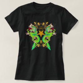 ドラゴン飛んでいるギルドフローラスター Tシャツ