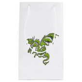 ドラゴン飛んでいるデザイン スモールペーパーバッグ (正面)