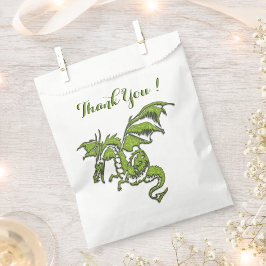 ドラゴン飛んでいるデザイン フェイバーバッグ (クリップ留めされた状態)