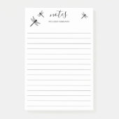 ドラゴン飛んでいるフライとカスタムタイトルと名前が並んだ ポストイット (正面)