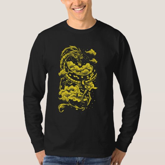 ドラゴン飛んでいる神話の生き物のドラゴン中国のドラゴン Tシャツ (正面)