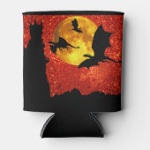 ドラゴン飛んでいる、輝く日の出、山の城 缶クーラー (正面)