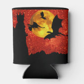 ドラゴン飛んでいる、輝く日の出、山の城 缶クーラー (裏面)