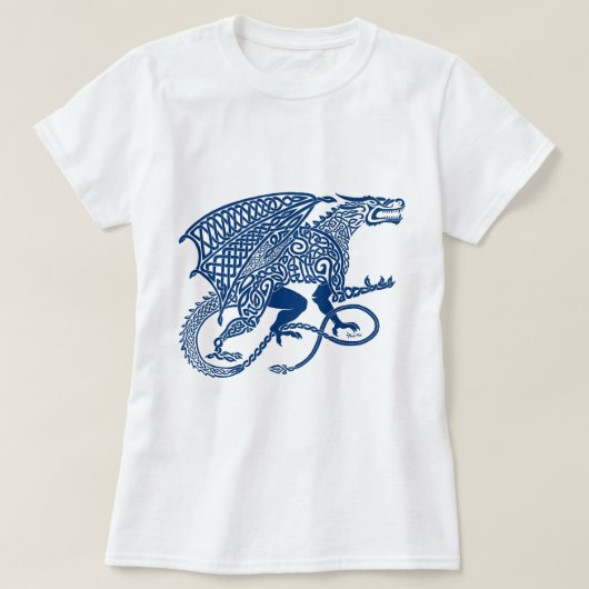 ドラゴン1の結び糸細工Blue.jpg Tシャツ (デザイン正面)