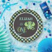 ドラゴン1歳の誕生日プレート パーソナライズされた ペーパープレート (パーティー)