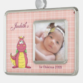 ドラゴン1stクリスマス シルバープレートフレームオーナメント (左)