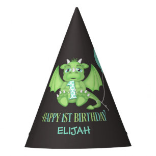 ドラゴン1st誕生日紙パーティーハットパーソナライズされた パーティーハット