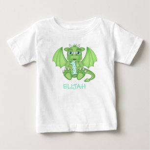 ドラゴン1thバースデーシャツ – パーソナライズされた ベビーTシャツ