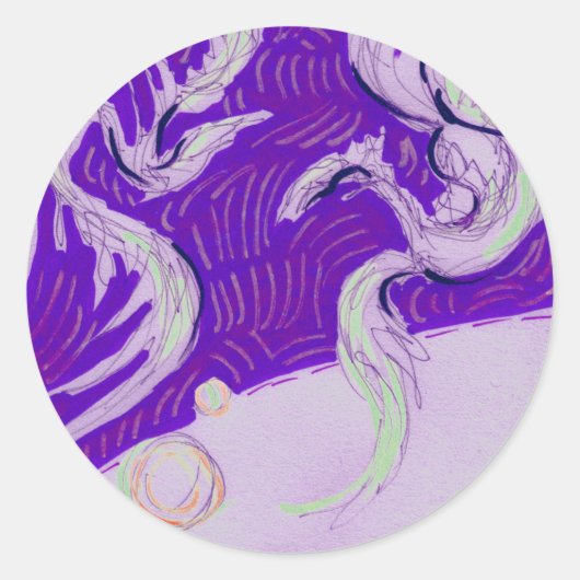 ドラゴン2つ、サンズ3つ ラウンドシール (正面)