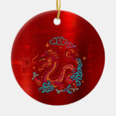 ドラゴン2024中国の年月元赤 セラミックオーナメント (正面)