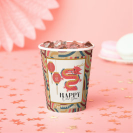 ドラゴン2024中国の金ゴールド年末年始 紙コップ