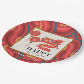 ドラゴン2024赤中国の新年の休日 ペーパープレート (アングル)