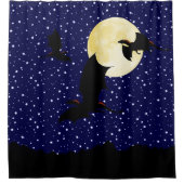 ドラゴン、きらめく星、月、真夜中の青いstary シャワーカーテン (正面)