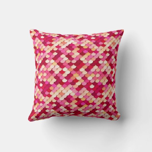 "ドラゴン"は-マゼンタ、ショッキングピンクおよびモモをはかりで測ました クッション (裏面)