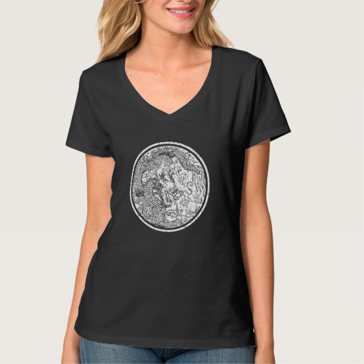 ドラゴン、アジア、ドラゴ中国のン Tシャツ (正面)
