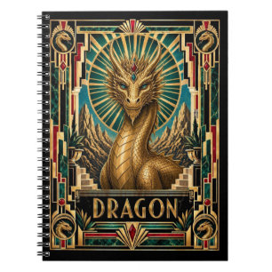 ドラゴン、アールデコ調の神獣 ノートブック