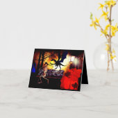 ドラゴン・ウィッチ・クリープス・ゴウル・ハロウィーン カード (黄色い花)