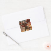 ドラゴン・オブ・ザ・デザートエピックファンタジー・アートステッカー スクエアシール (封筒)