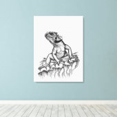 ドラゴン・オン・ザ・ロック キャンバスプリント (インサイチュ (ウッドフロア))