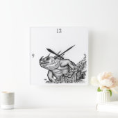ドラゴン・オン・ザ・ロック スクエア壁時計 (ホーム)
