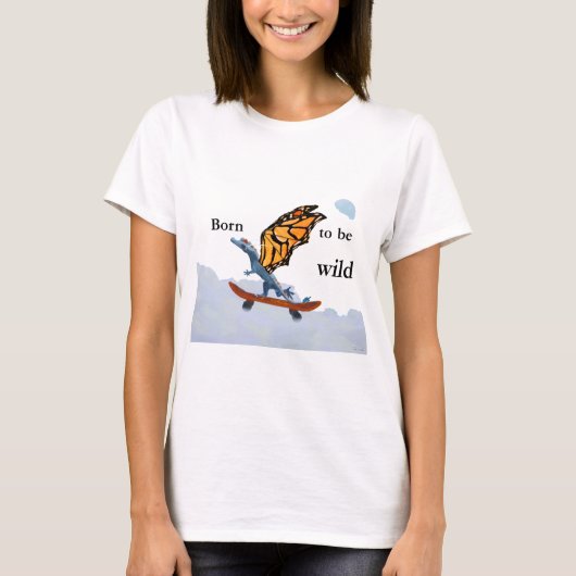 ドラゴン・オン・スケートボード Tシャツ (正面)