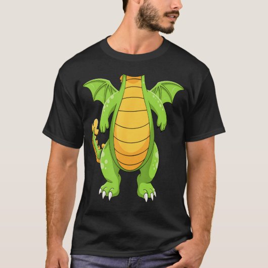 ドラゴン グリーン ドラゴン - クリエイティブ Tシャツ (正面)