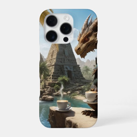 ドラゴン コーヒータイム iPhoneケース (裏面)