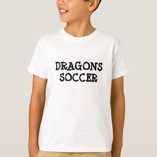 ドラゴン、サッカーの白のTシャツ Tシャツ (正面)
