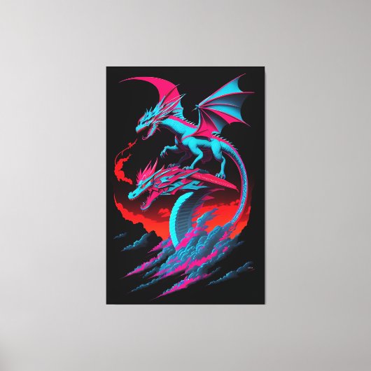 ドラゴン サーフライダー キャンバスプリント (正面)