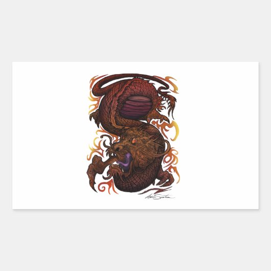 ドラゴン(シグネチャーデザイン) 長方形シール (正面)
