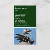 ドラゴン，シティホール，カーディフ – ダークグリーン 名刺 (裏面)