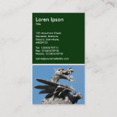 ドラゴン，シティホール，カーディフ – ダークグリーン 名刺 (裏面)