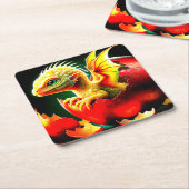 ドラゴン スクエアペーパーコースター (アングル)