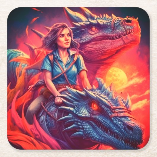 ドラゴン スクエアペーパーコースター (正面)