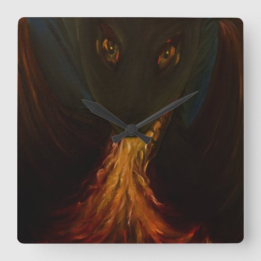 ドラゴン スクエア壁時計 (正面)