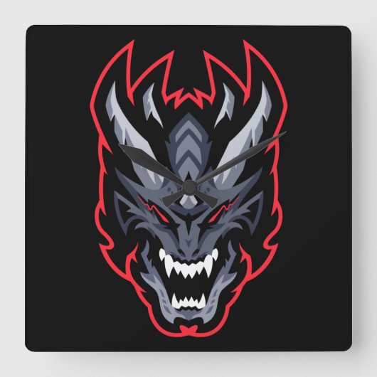 ドラゴン スクエア壁時計 (正面)