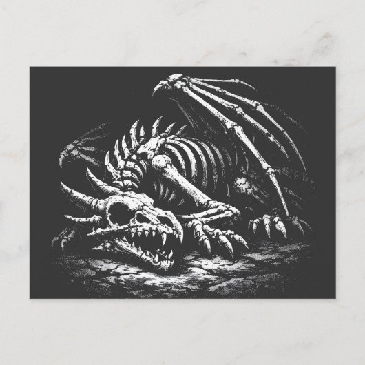 ドラゴン・スケルトン - by BurnsInHell ポストカード (正面)
