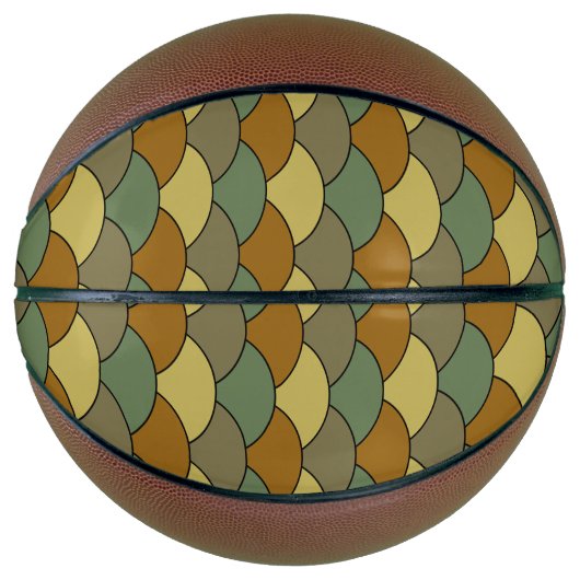 ドラゴン スケール ファン 波 青海波 カモフラージュ バスケットボール (正面)