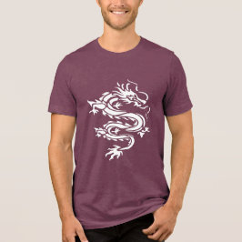 ドラゴン・ステンシル・スタイルのカットアウトイラスト トライブレンドTシャツ