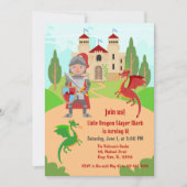 ドラゴン スレイヤー ナイト ボーイ 誕生日パーティー 招待状 (正面)