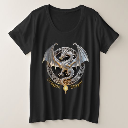 ドラゴン・スレイヤー プラスサイズTシャツ (デザイン正面)