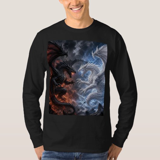 ドラゴン デザイン Tシャツ フル袖 (正面)