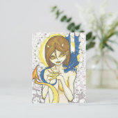 ドラゴン&ニンフスカルファンタジー絵葉書 ポストカード (スタンド正面)