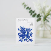 ドラゴン – ネイビーブルーの白 名刺 (スタンド正面)