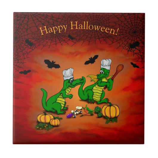 ドラゴン - ハッピーハロウィン ! 今日は料理する タイル (正面)