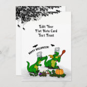 ドラゴン - ハッピーハロウィン ! 今日は料理する ノートカード (正面/裏面)