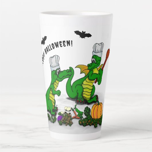 ドラゴン – ハッピーハローウィン!今日は調理師 カフェラテマグ (正面)